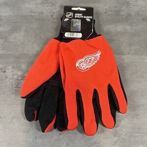 Detroit Redwings NHL Sport Utility Gloves‎ Black Red Garden Work Chore Farm